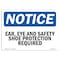 Signmission OSHA Sign, Ear Eye And Shoe Protection Required, 10in X 7in Plastic, 10" W, 7" H, Landscap OS-NS-P-710-L-11620 - alternate 1